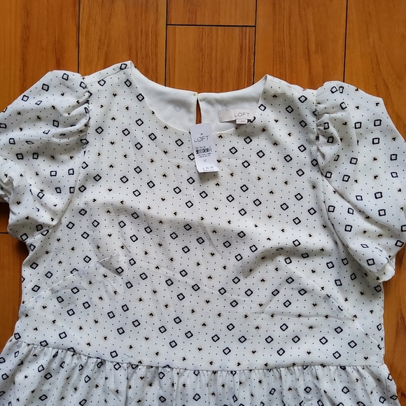 LOFT White Diamond Patterns Size 10 Dress - Picture 9 of 12